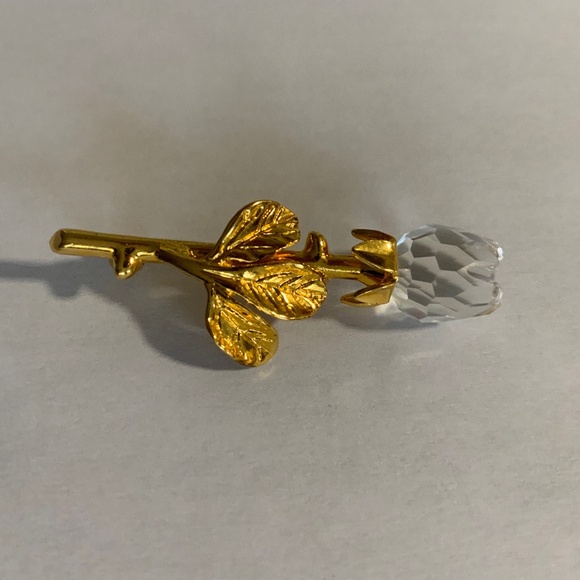 Sparkling Swarovski Faceted Crystal Tulip Pin/Brooch - Picture 1 of 7